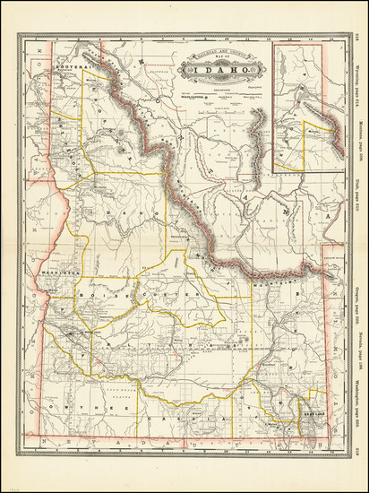 36-Idaho Map By George F. Cram