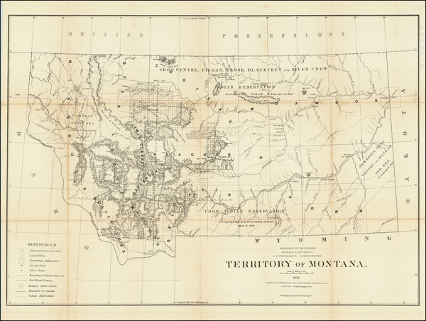 77-Montana Map By General Land Office