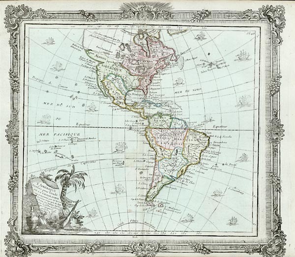 31-South America and America Map By Louis Brion de la Tour