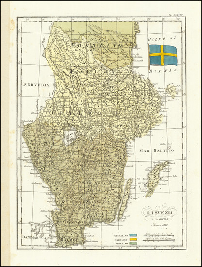 76-Sweden Map By Francesco Costantino Marmocchi