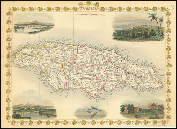 30-Jamaica Map By John Tallis