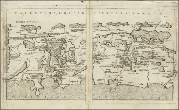 59-Holy Land Map By Francesco Berlinghieri / Marino Sanuto / Pietro Vesconte