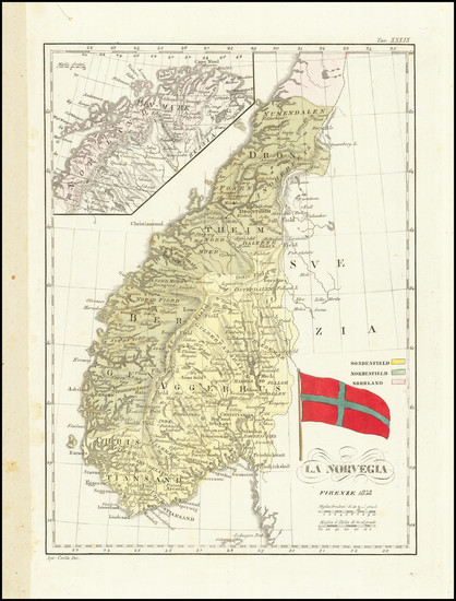 79-Norway Map By Francesco Costantino Marmocchi