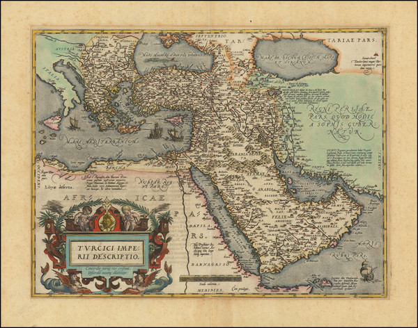 55-Turkey, Mediterranean, Middle East and Turkey & Asia Minor Map By Abraham Ortelius