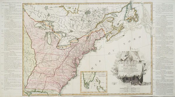 76-United States and American Revolution Map By Jean Lattré