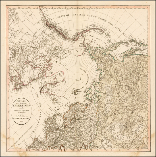 53-Northern Hemisphere, Polar Maps and Canada Map By Christian Gottlieb Reichard