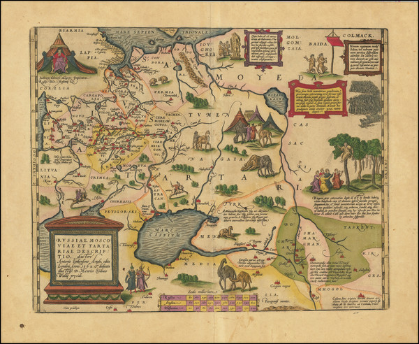 75-Russia, Ukraine, Central Asia & Caucasus and Russia in Asia Map By Abraham Ortelius