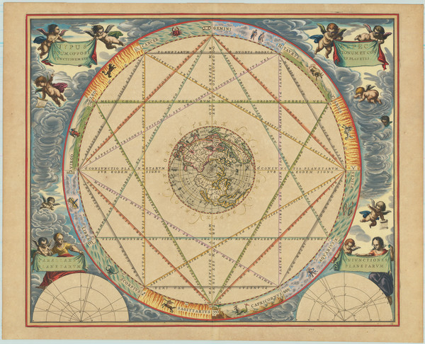 16-Northern Hemisphere, Polar Maps, North America, California and Celestial Maps Map By Andreas Ce