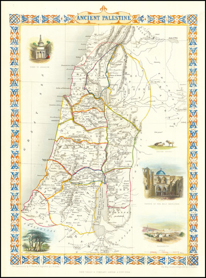34-Holy Land Map By John Tallis