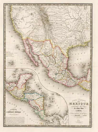 61-Texas, Southwest, Rocky Mountains and California Map By Adrien-Hubert Brué / Charles Pic