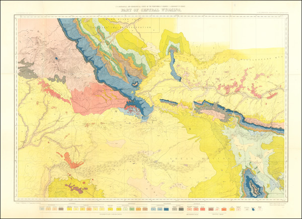 74-Wyoming and Geological Map By Ferdinand Vandeveer Hayden