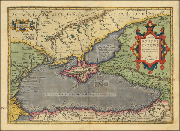 72-Ukraine, Romania, Turkey and Turkey & Asia Minor Map By Abraham Ortelius