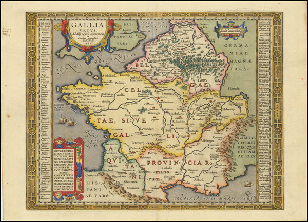 86-France Map By Abraham Ortelius