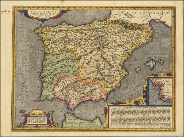 68-Spain and Portugal Map By Abraham Ortelius