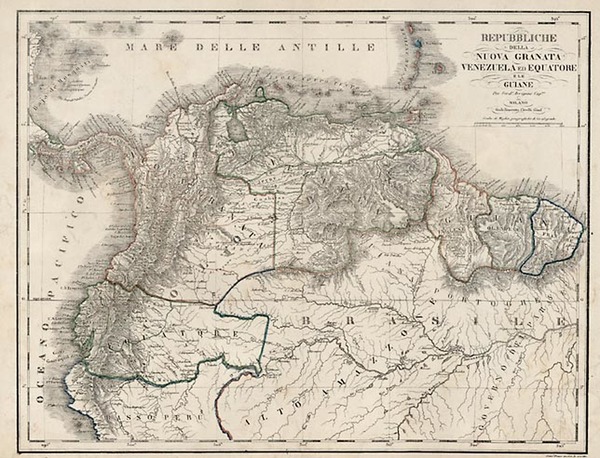 77-Central America and South America Map By Stabilimento Civelli Giuse.