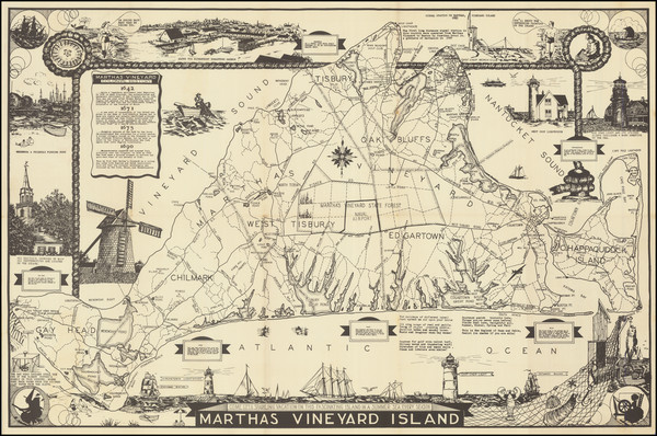 40-Massachusetts and Pictorial Maps Map By Larry Parker