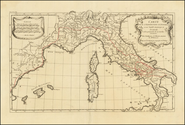 7-France, Italy and Spain Map By Jean-Baptiste Bourguignon d'Anville  &  Pierre Bourgoin