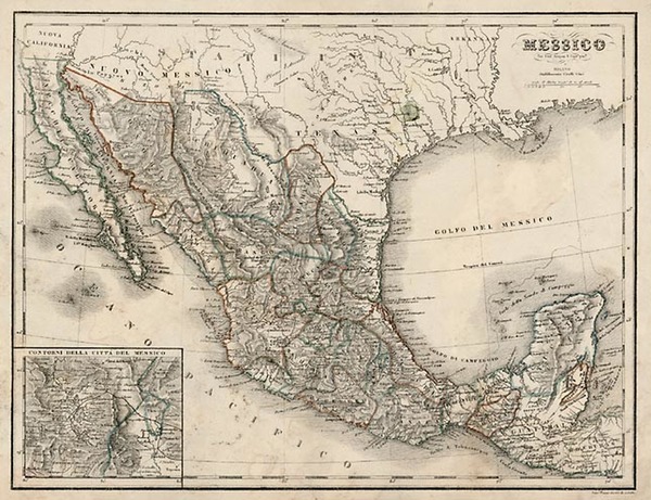 75-Texas, Southwest, Mexico and Baja California Map By Stabilimento Civelli Giuse.