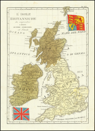 88-British Isles Map By Francesco Costantino Marmocchi