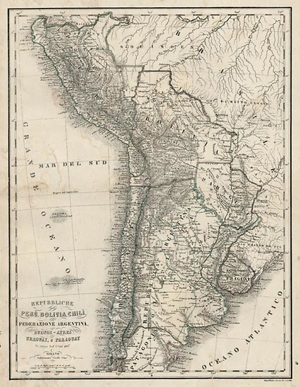 55-South America Map By Stabilimento Civelli Giuse.