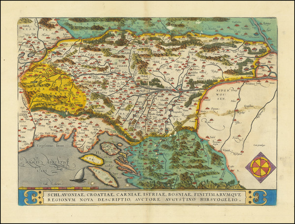 71-Croatia & Slovenia Map By Abraham Ortelius