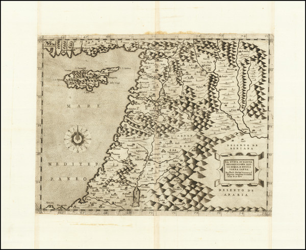 80-Cyprus and Holy Land Map By Paolo Forlani