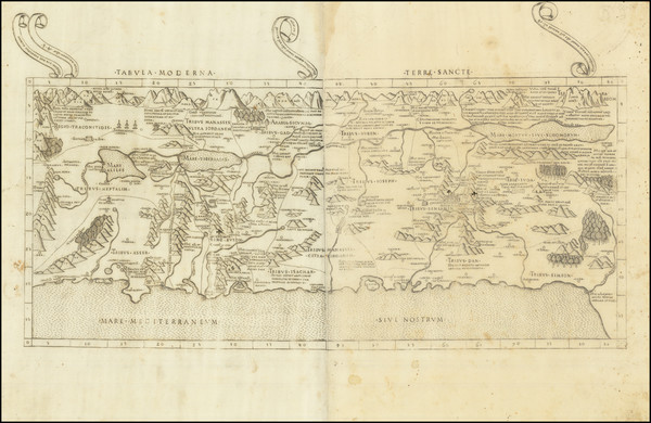 96-Holy Land Map By Claudius Ptolemy