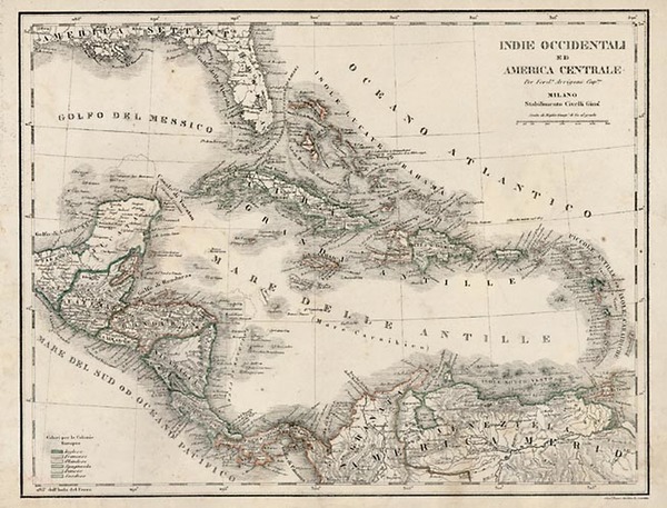 1-Caribbean and Central America Map By Stabilimento Civelli Giuse.