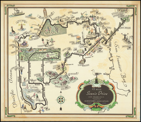 21-Pictorial Maps and San Francisco & Bay Area Map By San Francisco Downtown Assocation