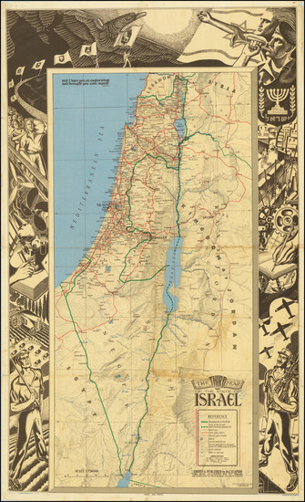 43-Holy Land Map By Isidor Ascheim / Myer Isaacman