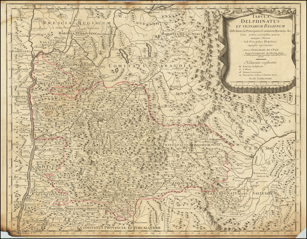 75-Northern Italy and Sud et Alpes Française Map By Guillaume De L'Isle