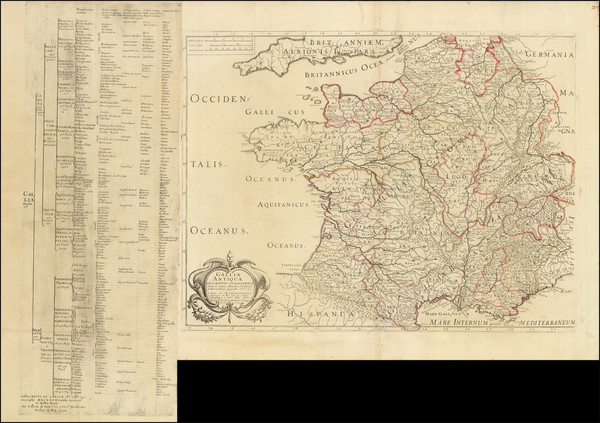 58-France Map By Melchior Tavernier / Nicolas Sanson