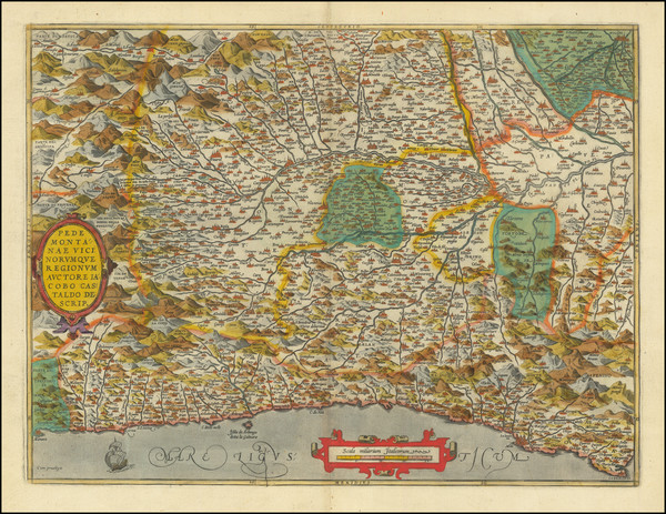 92-Northern Italy Map By Abraham Ortelius