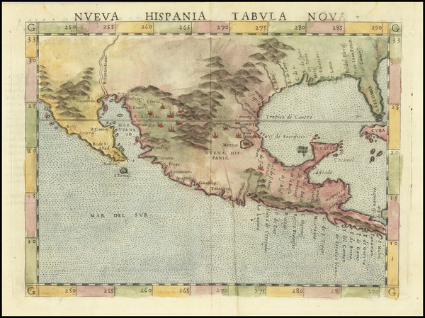 92-South, Southeast, Texas, Southwest, Mexico, Baja California and California Map By Girolamo Rusc