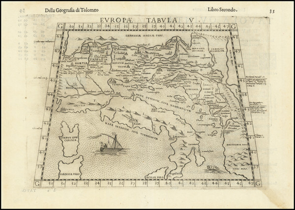 33-Balkans and Italy Map By Girolamo Ruscelli