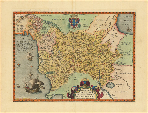 53-Northern Italy Map By Abraham Ortelius / Johannes Baptista Vrients