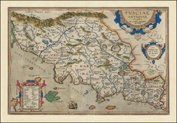 57-Northern Italy Map By Abraham Ortelius