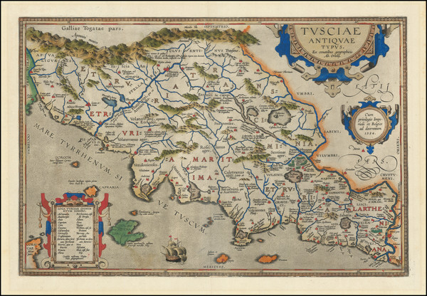 33-Northern Italy Map By Abraham Ortelius