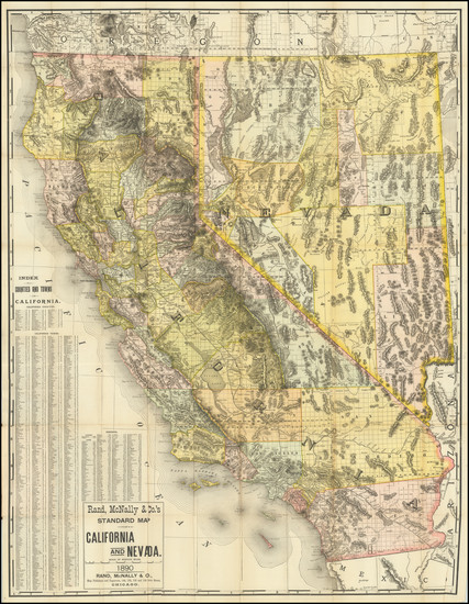 56-Southwest, Nevada and California Map By Rand McNally & Company