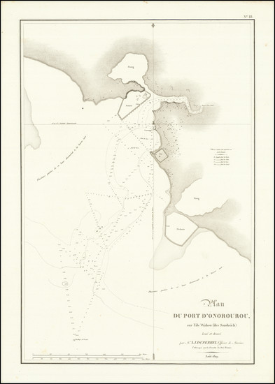 38-Hawaii and Hawaii Map By L.I. Duperrey