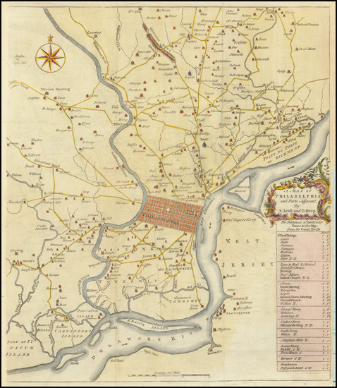 58-Pennsylvania and Philadelphia Map By Nicholas Scull  &  George Heap