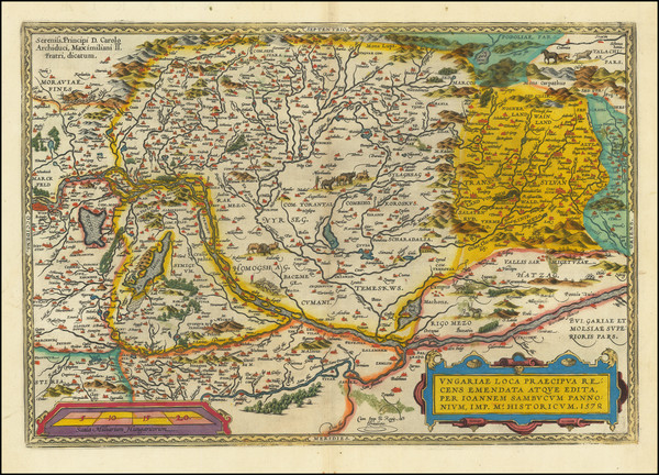 73-Austria, Hungary, Romania and Balkans Map By Abraham Ortelius