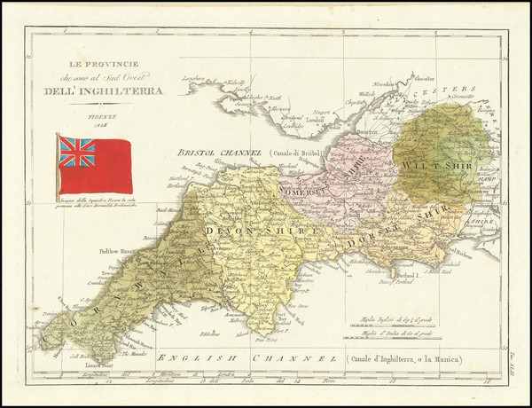 4-British Counties Map By Francesco Costantino Marmocchi