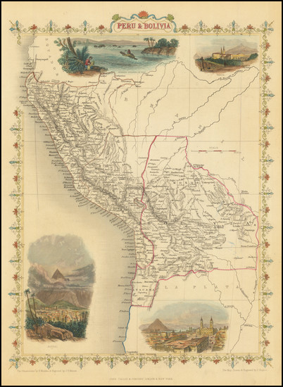 40-Paraguay & Bolivia and Peru & Ecuador Map By John Tallis