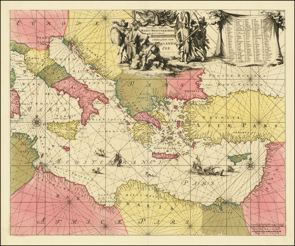 56-Italy, Turkey, Mediterranean, Turkey & Asia Minor and Greece Map By Louis Renard