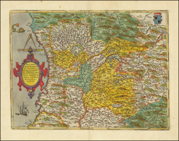 9-Northern Italy Map By Abraham Ortelius