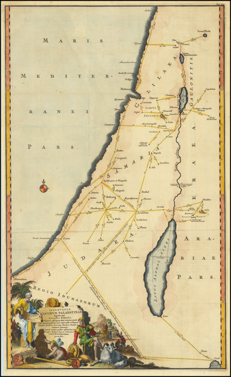 100-Holy Land Map By Willelm & Jan  Goeree / Adrien Reland