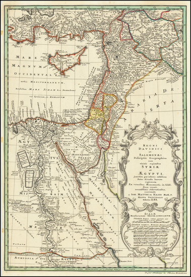 100-Cyprus, Holy Land, Turkey & Asia Minor and Egypt Map By Johann Michael Probst