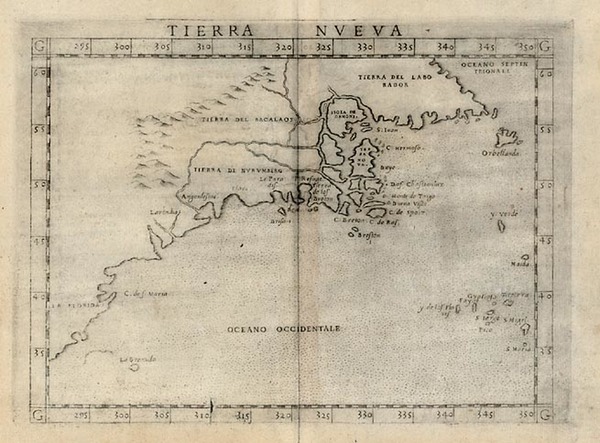 59-New England, Southeast and Canada Map By Girolamo Ruscelli