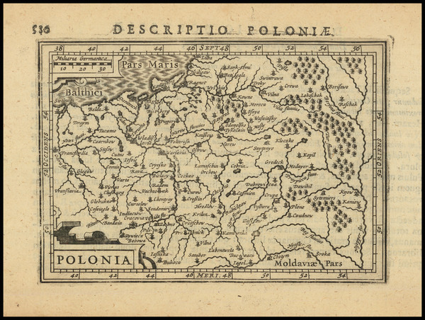 9-Poland Map By Petrus Bertius / Jodocus Hondius